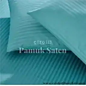 Çizgili Pamuk Saten Kumaş 86 Tel