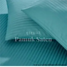 Çizgili Pamuk Saten Kumaş 86 Tel